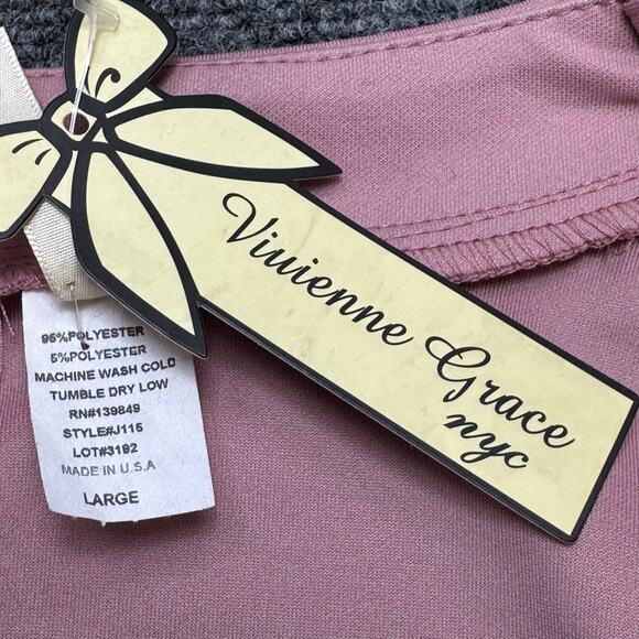 Vivienne Grace NYC Mauve Open Front Cardigan Jacket Women's Large NWT - Picture 7 of 8